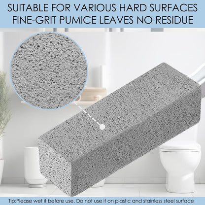 12 Pack Pumice Stone Toilet Bowl Cleaner with Extra Long Handle, Pumice Stone for Toilet Cleaning Toilet Stain Remover Heavy Duty Pumice Toilet Scrubber Brush Removes Hard Water Stains Limescale