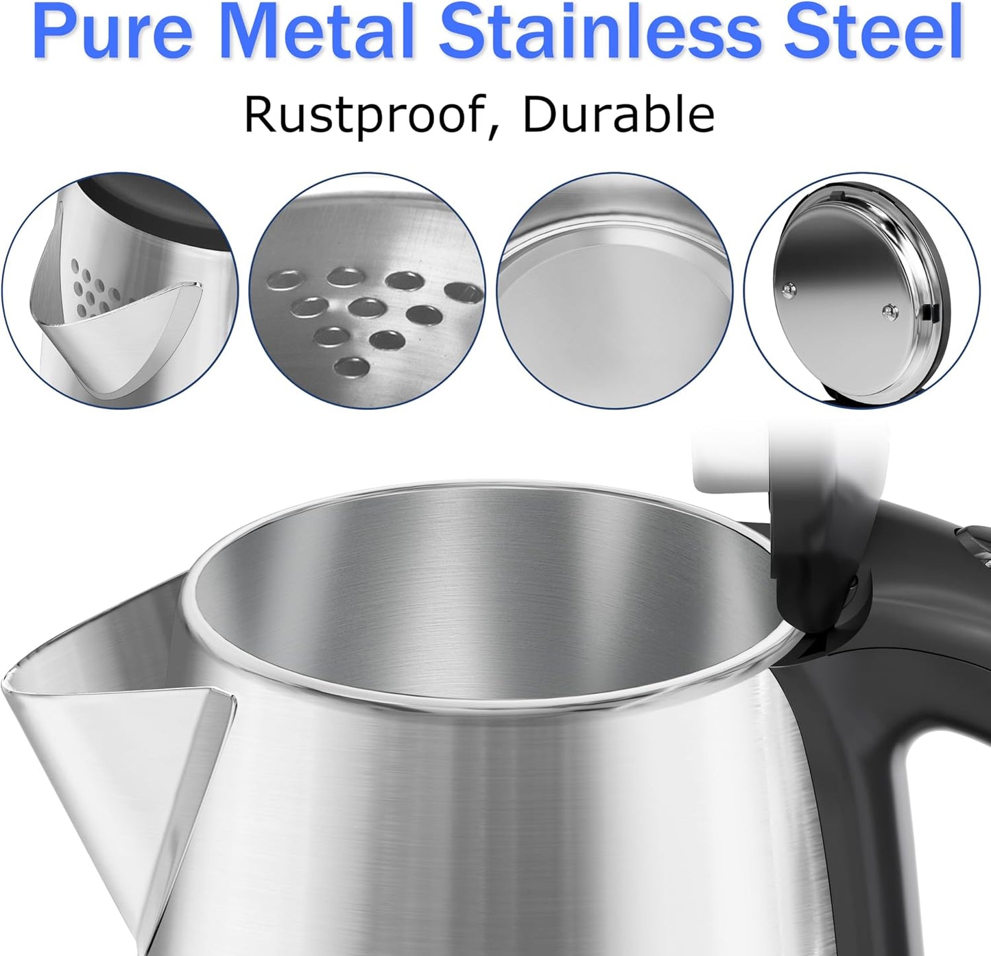 Stariver 2.5L Large Electric Kettle, BPA-Free Stainless Steel Water Kettle | Fast Boil Electric Tea Kettle, Auto Shut-Off & Boil-Dry Protection, 10-12 Cups, Large Capacity for Family Use