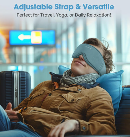 BambooCotton 3D Bluetooth Sleep Mask, LC-dolida 2026 New Sleep Headphones, Wireless Comfort, Sustainable Luxury for Better Sleep
