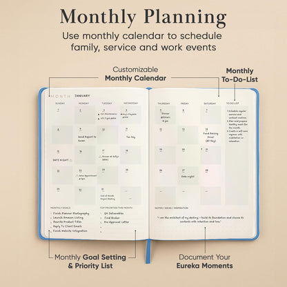 2026 Planner, Daily Journal & Gratitude Journal All-In-One with To Do List, Self Care Prompts & Habit Tracker - 7 x 10 - Pink
