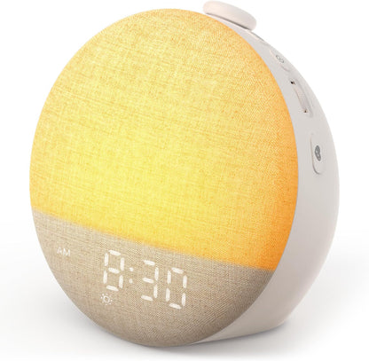 Dreamegg Sunrise 2 Alarm Clock with Sound Machine for Sleep, 29 Sounds | White Noise Machine, Sunrise Wake-Up, Dimmable Night Light, One-Tap Routine, No App, Bedrooms, Heavy Sleepers