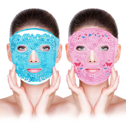 Cold Face Eye Masks Ice Face Mask Hot Cold Compress for Dark Circles, Puffiness, Migraines, Headache, Stress, Redness, Cooling Face Masks for Women Man, Skin Care