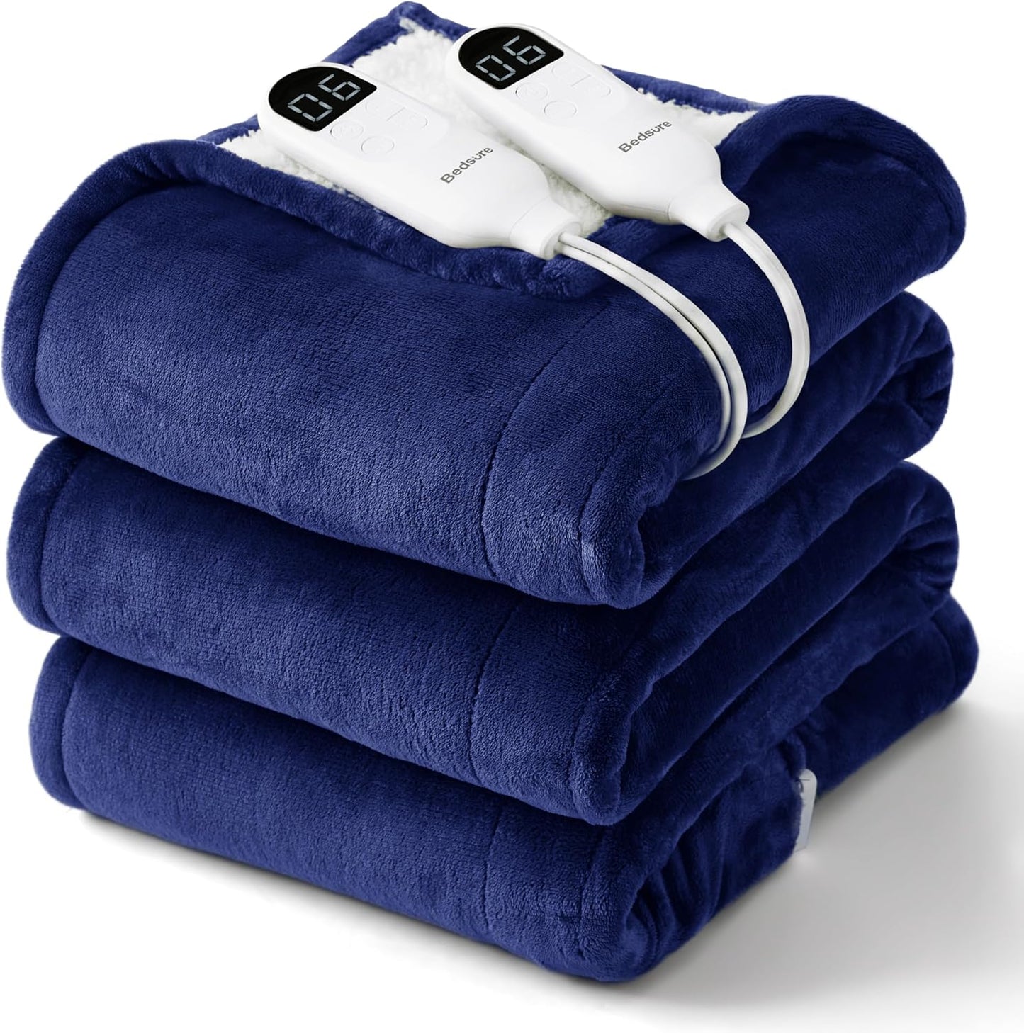 Bedsure Heated Blanket Throw Blanket with Preheat Function - Fast Heating Electric Blanket, Soft Flannel Throw with 6 Time Settings(Up to 10H), 6 Heating Settings, Gifts for Grandma (50"x60", Grey)