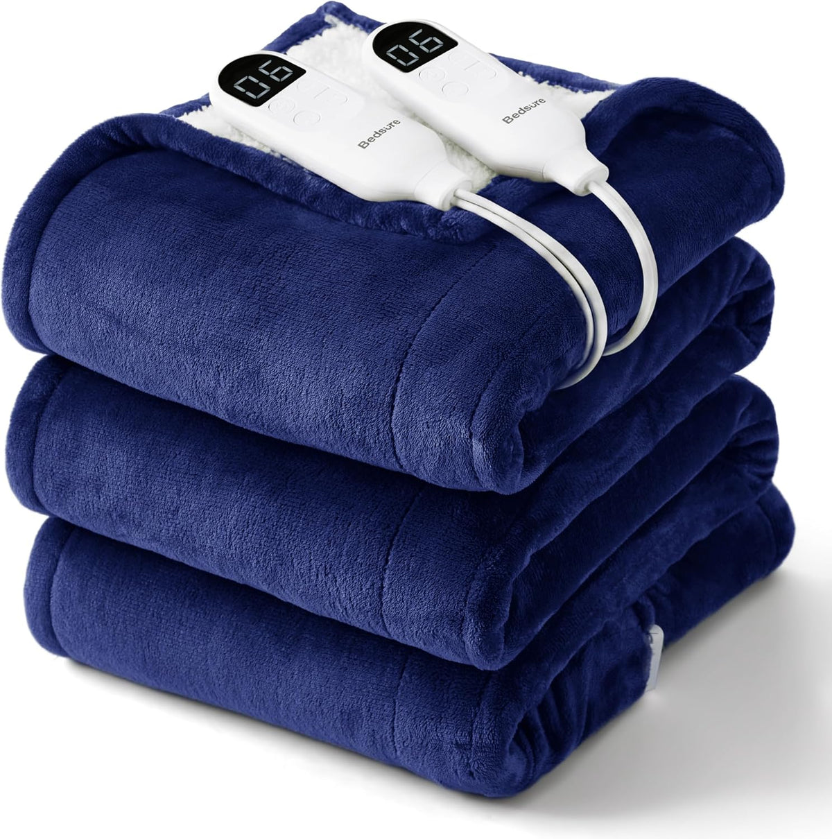 Bedsure Heated Blanket Throw, Soft Electric Blanket with Preheat, Cream