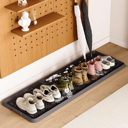 Rubber Boot Tray, Shoe Trays for Entryway, Versatile Boot Mat Tray with Raised Edge, 27.5"x16" Rubber Mat for Shoe Organizer Indoor/Outdoor Use