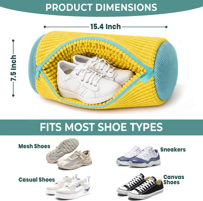 Shoe Washing Machine Bag 3PCS – Laundry Shoes Bag for Washer & Dryer | Reusable Shoe Cleaning Bag, 360° Deep Microfiber Clean,Self-Locking Zipper