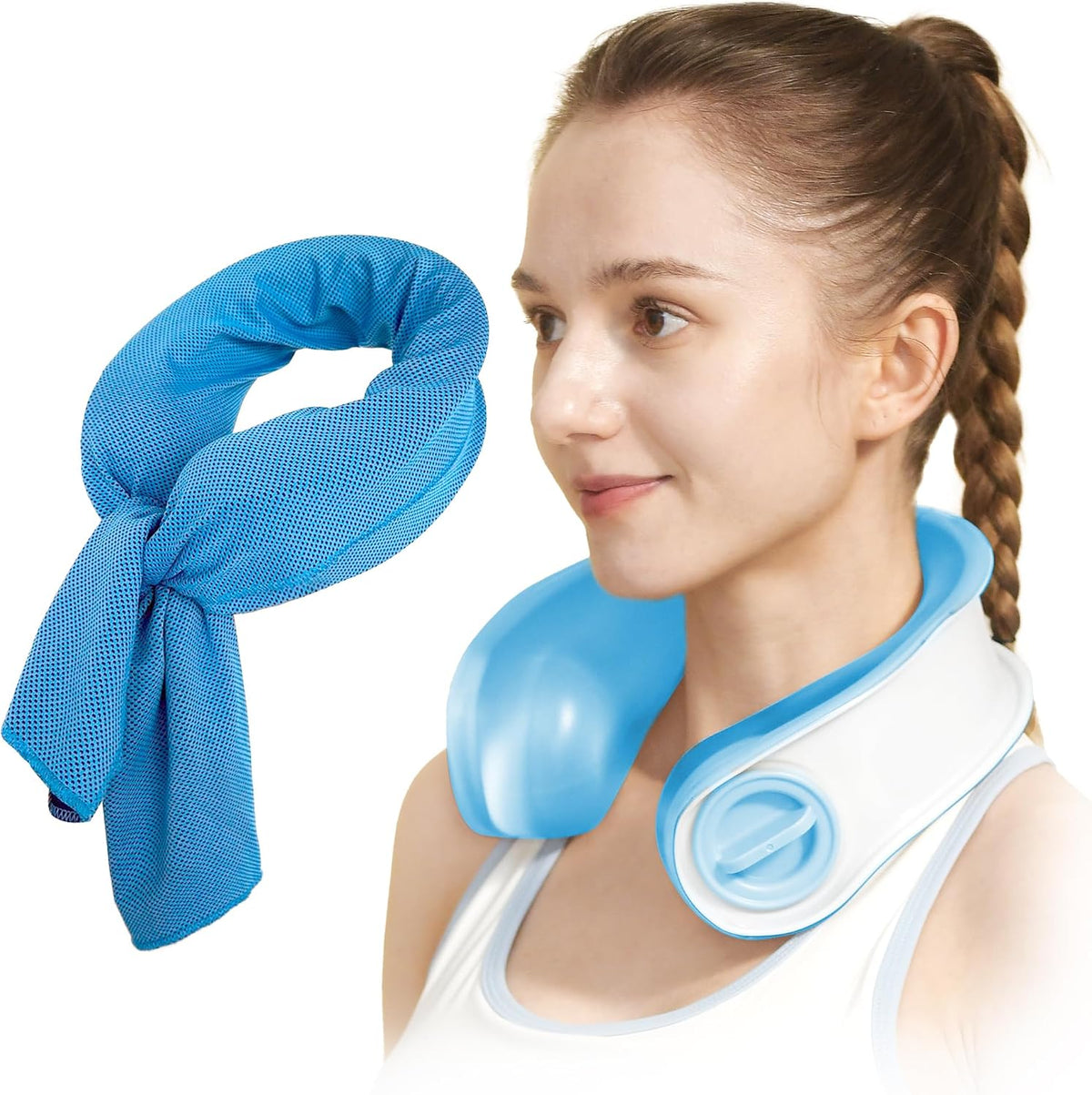 samply Reusable Ice Packs for Neck, Neck Ice Pack Wrap, Dove Gray