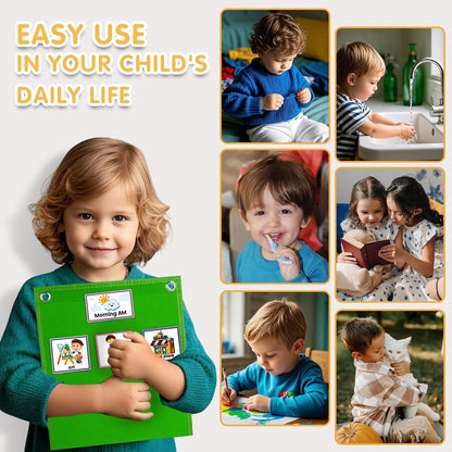 Visual Schedule for Kids with Autism Chore Chart for Toddler Planning Board Daily Routine Chart Autism Learning Materials Classroom, Home Use with 124 Cards (Blue)