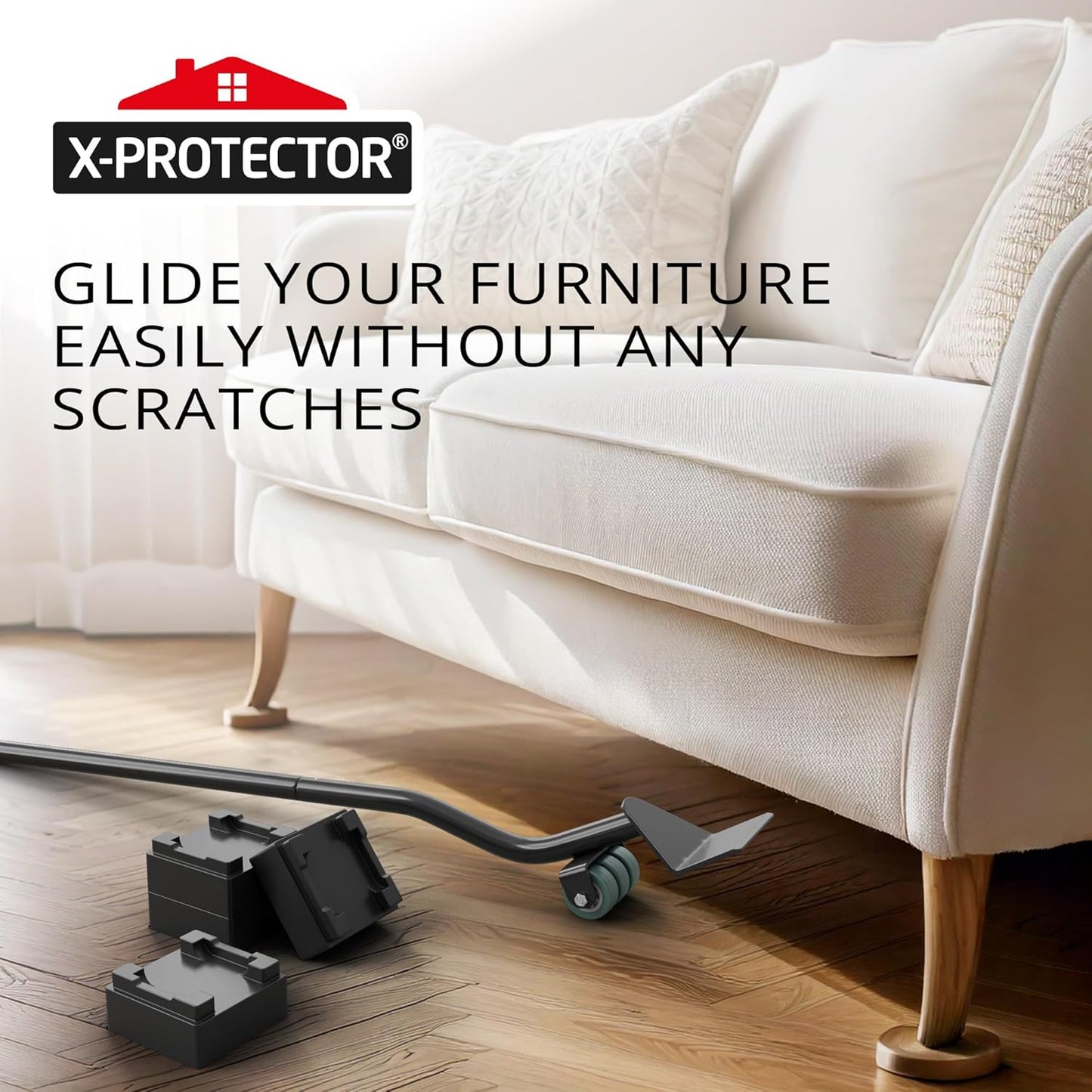 X-Protector Furniture Lifter Tool - Premium Furniture Jack Lifting Tool | Lift Furniture Easily - Appliance Lifter with 4.3" Adjustable Height - Ideal Jack to Lift Furniture Easily with No Effort