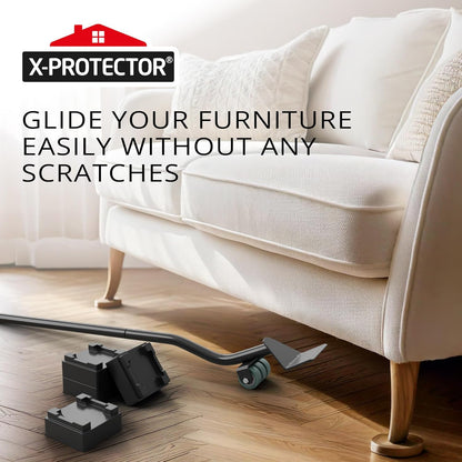 X-Protector Furniture Lifter Tool - Premium Furniture Jack Lifting Tool | Lift Furniture Easily - Appliance Lifter with 4.3" Adjustable Height - Ideal Jack to Lift Furniture Easily with No Effort