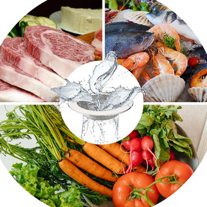 MR.SIGA Kitchen Sink Strainer, Stainless Steel Sink Drain Strainer, 3 Pack | Dishwasher safe sink strainer, outer diameter 4.4 inch/11.2cm, inner diameter 3 inch/7.6cm