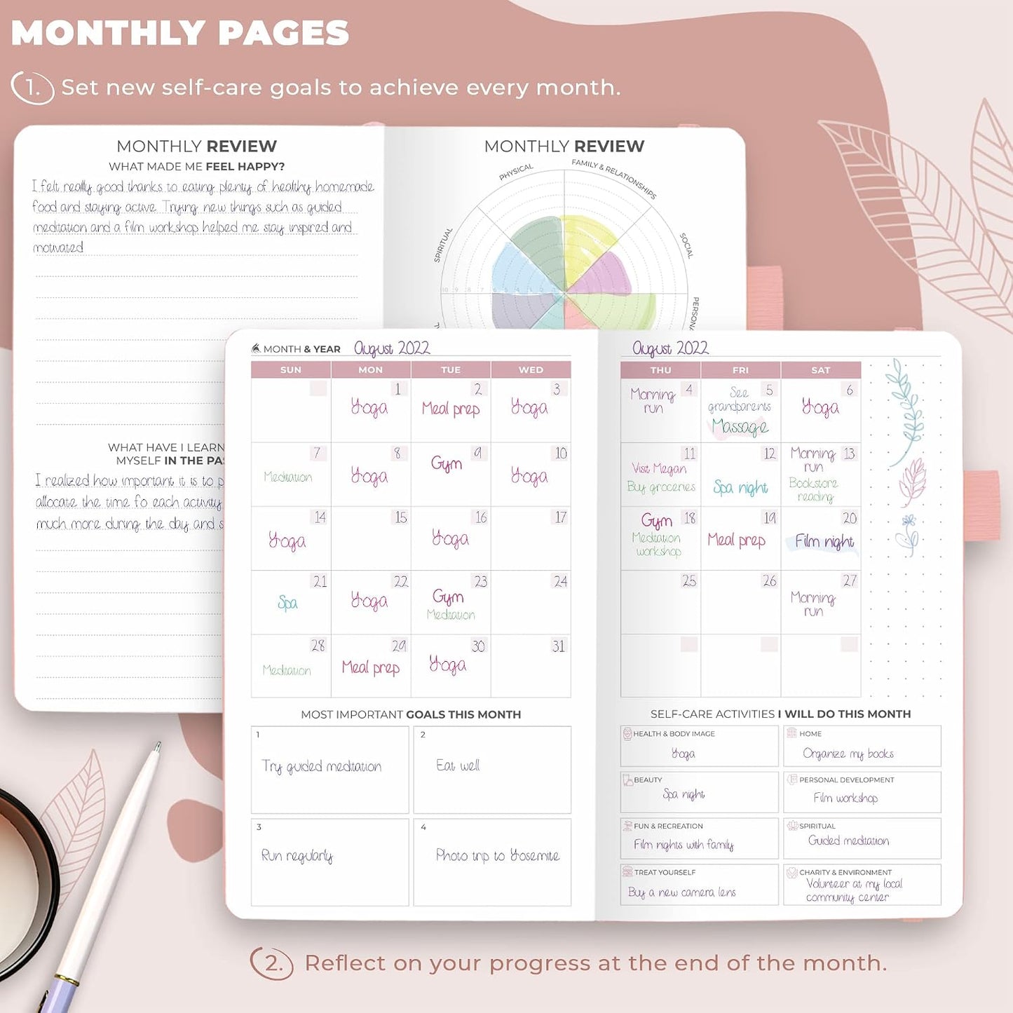 Clever Fox Self-Care Journal for Women, Daily Planner 5.8x8.3 Aquamarine | 3-month mental health journal, habit tracker, wellness journaling supplies for women & teen girls, gratitude & mood log