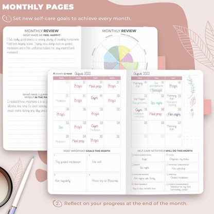 Clever Fox Self-Care Journal for Women, Daily Planner 5.8x8.3 Aquamarine | 3-month mental health journal, habit tracker, wellness journaling supplies for women & teen girls, gratitude & mood log