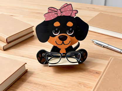 Poodle Eyeglass Holder Cute Dog Stand Eyewear Organizer, Securely Hold Eyeglasses for Office Bedside Nightstand Desk Home Decor Gifts