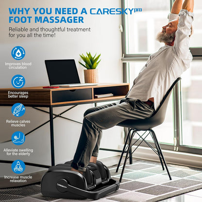 HSA Eligible FSA Shiatsu Foot Massager with Heat for Neuropathy and Pain Relief, 3 Heat Therapy, 5 Intensity Deep Kneading, Rolling for Calf-Feet-Arm Relaxation, Plantar Fasciitis