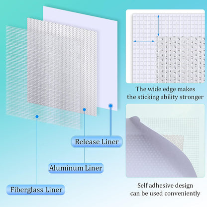 Hotop 18 Pcs Drywall Repair Kit 2/ 4/ 6/ 8'' Drywall Repair Patch Hole Wall Ceiling Patch with Self-adhesive Aluminum Mesh for Hole Spackle Plaster Paste Sheetrock Wall Repairs