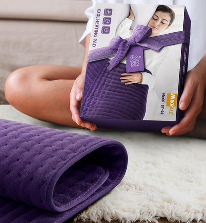 Heating Pad for Back Pain Relief, Extra Large 17"x33" Electric Heat Pad with 6 Heat Settings, 4 Timers, Auto Shut-Off - Machine Washable for Neck Shoulder Cramps, Christmas Gift for Women Mom Wife