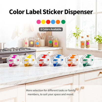 300 PCS Blue Dot Stickers with Sticker Dispenser,Round Coding Labels Circle Dots Labels Stickers,Circle Dot Stickers Label Sticker for Office,Classroom,Small Business,Papers
