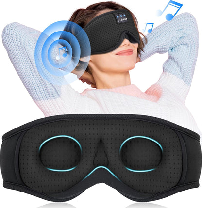Sleep Mask with Bluetooth Headphones,LC-dolida Sleep Headphones Bluetooth Sleep Mask 3D Sleeping Headphones for Side Sleepers Best Gift and Travel Essential (Blue)