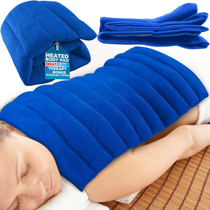 XL Microwavable Heating Pad with Cover Releases Moist Heat for Back Pain