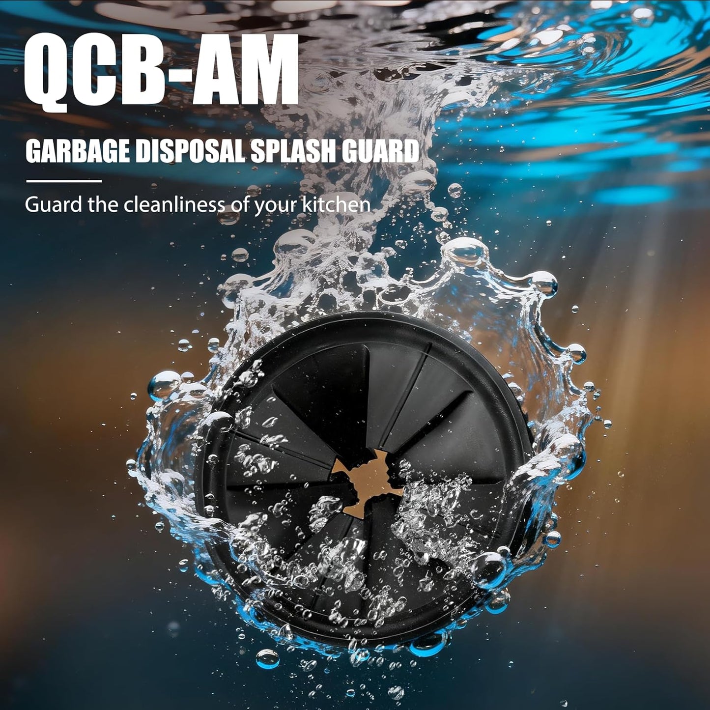 3 3/8" Garbage Disposal Splash Guard Replacement for InSinkErator Evolution | QCB-AM rubber Drain Insert, Sink Baffle, Garbage Disposer Accessories, Upgraded Removable Quiet Collar Drain Plugs, Black