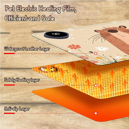 Heated Desk Pad Heated Large Mouse Pad, Electric Quickly Warm Desk Mat with 3 Levels Heating 3 Hours Auto Shut-Off, 31.5" x 13" Warm Gaming Mousepad Hand Foot Warmer, Baby Elephant