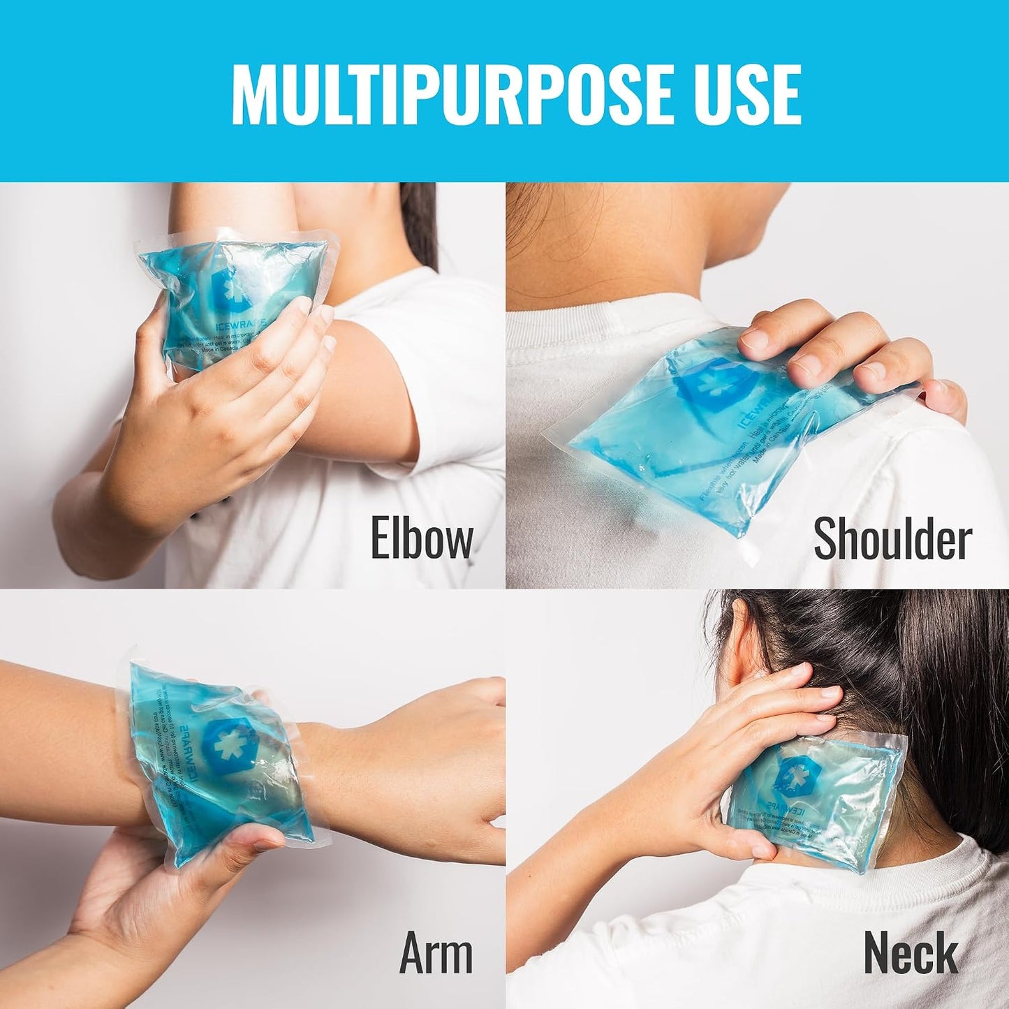 ICEWRAPS Reusable Ice Packs Compact 3 x 5 in, Soft Cooling, Pack of 6 | Hot or Cold Use, Puncture Resistant, Ice Pack for Everyday Comfort, Multi Use Gel Design, FSA-HSA Eligible