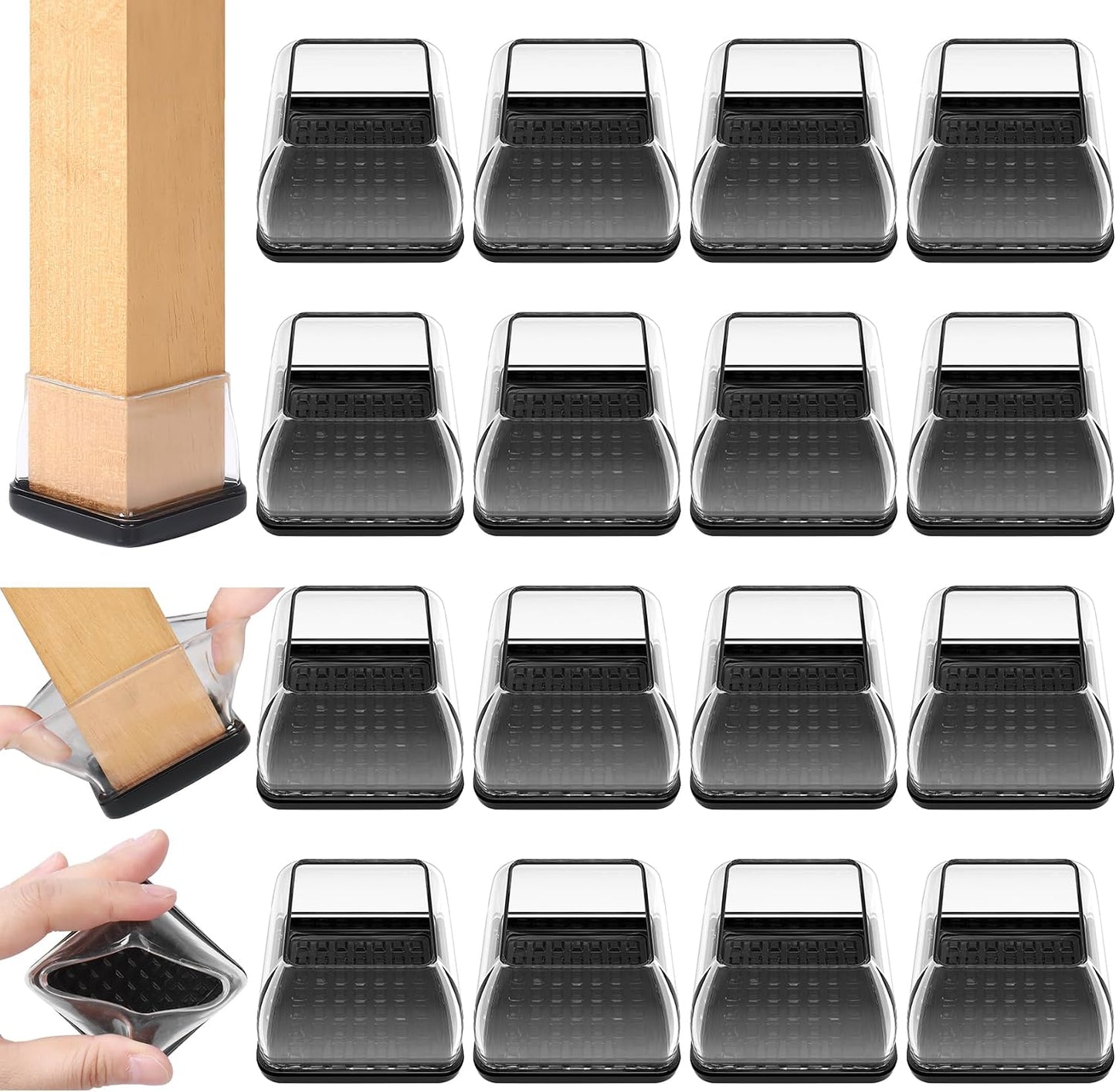 Chair Sliders for Carpet, 16PCS Furniture Sliders for Carpeted Floors & Hardwood Floors, Round Chair Glide Pads for Quickly and Easily Moving Furniture, Protect Floor(Clear, Fit 0.75"-1.1") | Chair Glides for Carpet & Hardwood Floor, Furniture Slides