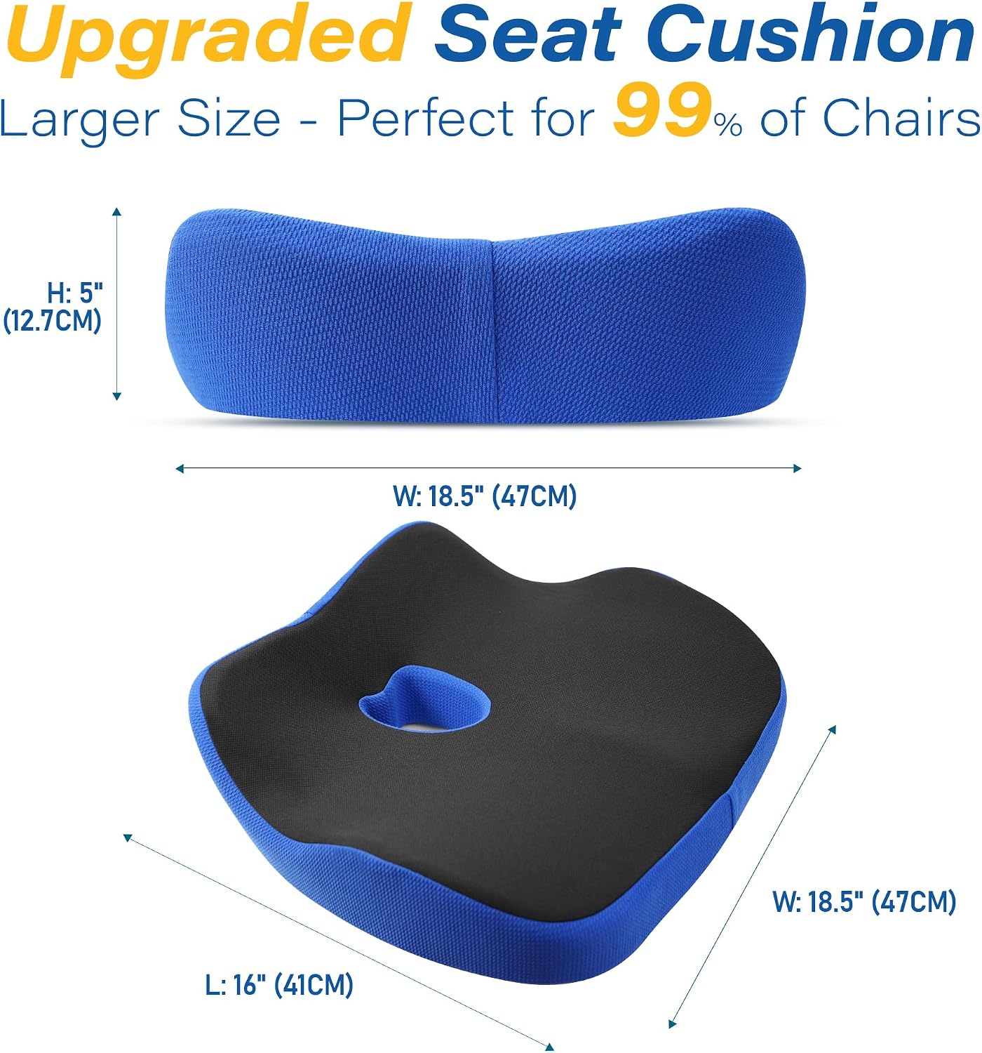 Allaboutsla Car Seat Cushion for Driving, Car Seat Pillow for Short Drivers | Ergonomic Memory Foam Seat Cushion for Pain Relief, Adult Booster Seat for Car, Butt Cushion for Car, Truck, Office, B&G