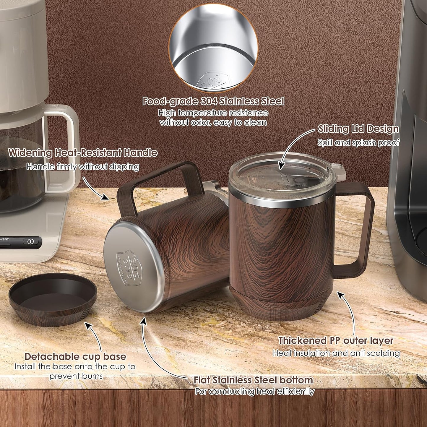 Felibeaco Coffee Mug Warmer & Mug Set for Desk, Smart Coffee Cup Warmer with 16oz Heated Mug, Cup Heater with Auto Shut Off for Office/Home, Coffee Gifts for Women/Men/Dad on Father‘s Day, Red