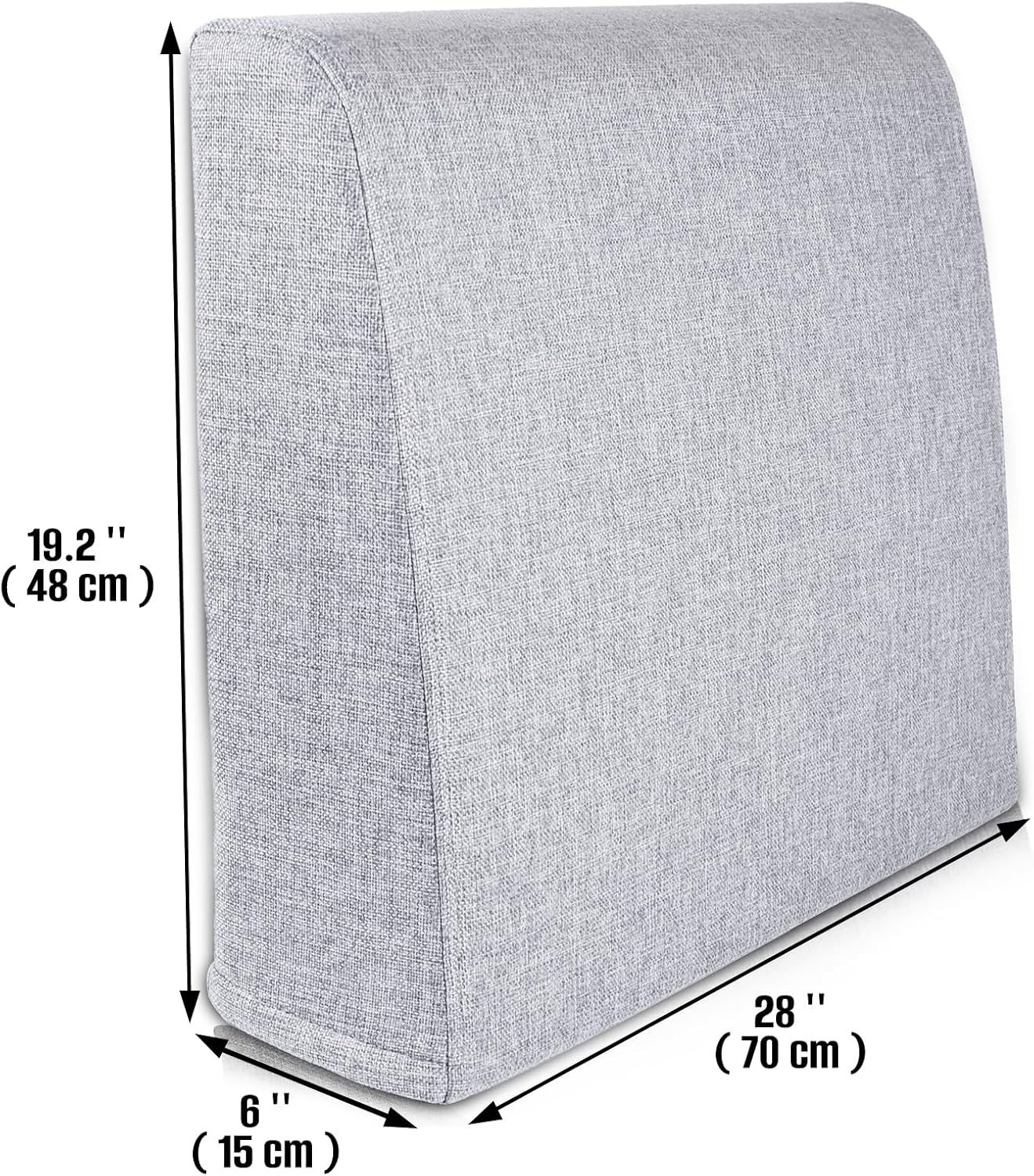 Couch Back Cushions Pillows, Wedge Pillow for Couch & Bed, Back Lumbar Support Pillow, High-Density Foam Backrest Cushion with Linen Cover for Back Pain Relief