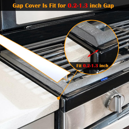 Silicone Stove Counter Gap Cover - 25 Inch Gap Filler 2 Pack Black | Long gap filler seals spills between kitchen appliances Stovetop oven countertop; stove gap cover, gas stove side gap covers