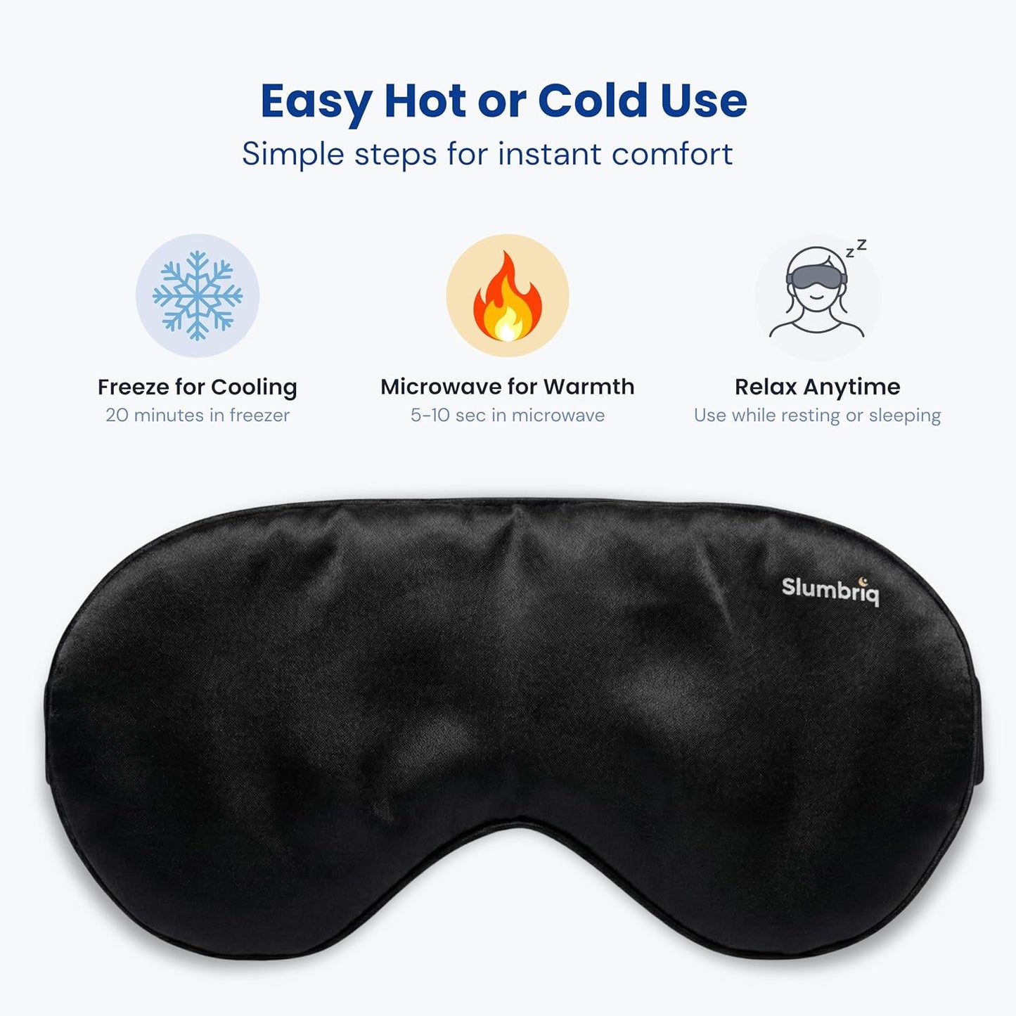 Cooling Eye Mask for Sleeping – Reusable Hot & Cold Gel Eye Mask with Adjustable Strap, Wide Coverage Sleep Eye Mask for Relaxation, Travel & Eye Comfort