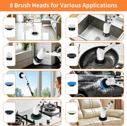 Electric Spin Scrubber for Cleaning Bathroom,Cordless Power Shower Scrubber - Electric Cleaning Brush for Tile Tub Bathtub Kitchen Wall Cleaning