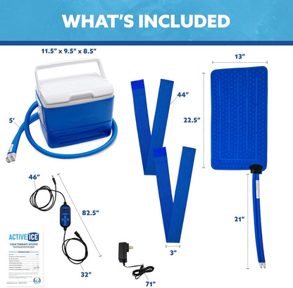 Polar Active Ice 3.0 | 9 QT Cold Therapy Ice Machine | Programmable Timer | Full Circumference Knee Pad | Cryotherapy Pain Relief System | Ace Bandage Style Compression
