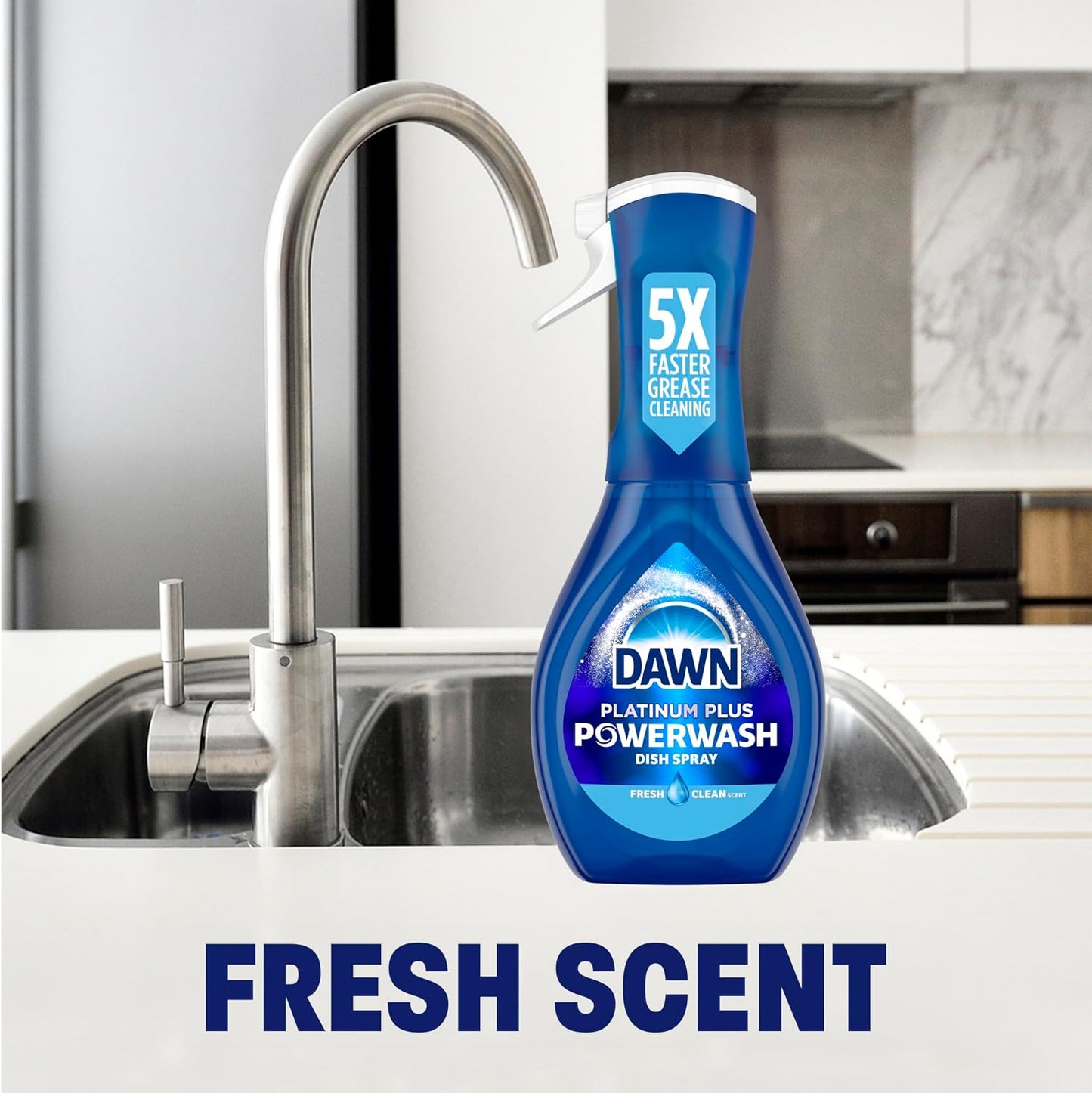 Dawn Powerwash Spray, Dish Soap, Dishwashing Liquid, Fresh, 1 Starter Kit + 3 Refills, 4x16 Fl Oz
