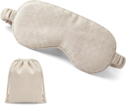 2 Set Pure Linen Sleep Mask Organic Cotton Eye Cover Gift,Linen