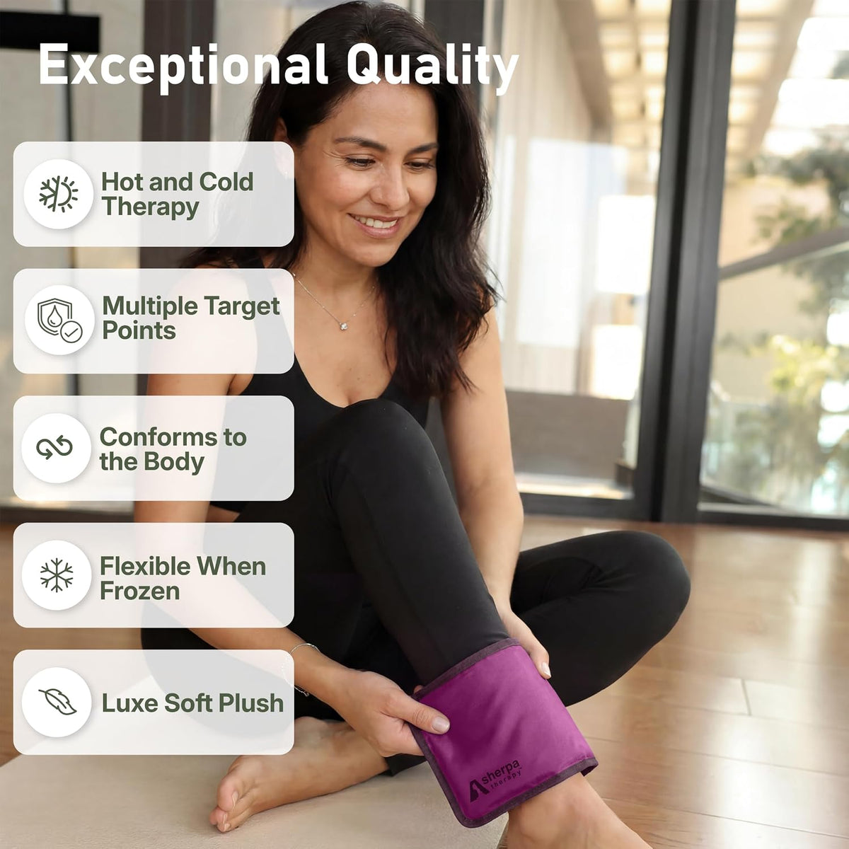 Medium Flexible Gel Ice Packs Reusable - Hot and Cold Soft Ice Packs for Injuries Reusable for Ankle, Arm, Foot, Leg, Back Pain Relief - 8" x 12" - Purple
