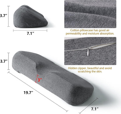 Cervical Neck Pillows for Pain Relief Sleeping, Memory Foam Neck Bolster Pillow for Stiff Pain Relief, Neck Support Pillow Neck Roll Pillow for Bed Pillow (Light Grey)