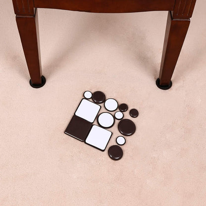 Ezprotekt Large Furniture Sliders for Carpet and Hardwood Floors, 8 Pack 9-1/2" x 5-3/4" Reusable Oval Heavy Duty Furniture Moving Pads, 4 Pcs Hard Floor Felt Sliders+4 Pcs Carpet Sliders (Beige)