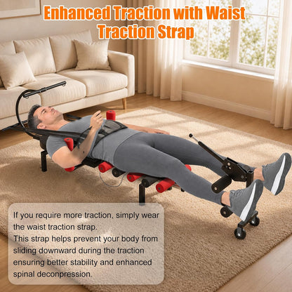 Professional Electric Traction Table, Spinal Cervical Decompression | Traction Bed for Spine Stretching, For Home Use, Back Pain Relief Device, Remote Control, Adjustable Settings