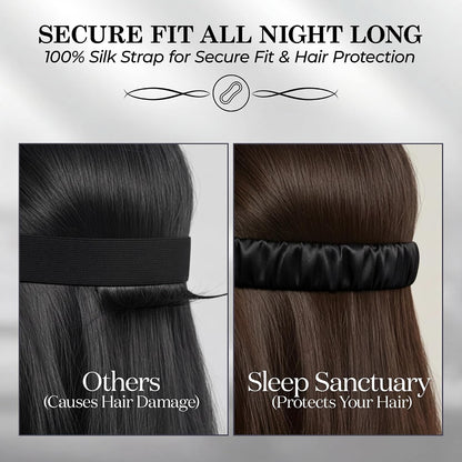 SLEEP SANCTUARY 100% Pure Mulberry Silk Sleep Mask - 22 Momme Light Blocking 3D Contour Silk Eye Mask for Sleeping - Secure Fit for Side Sleepers, Women & Men - Cloud Soft (Misty Blue)