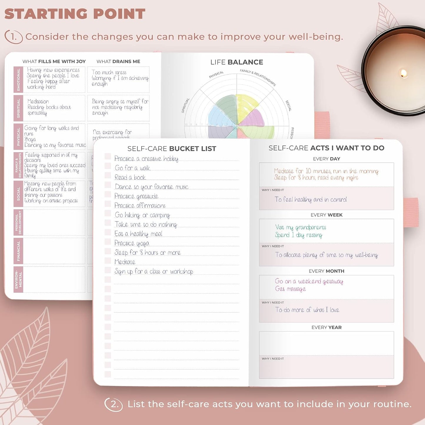 Clever Fox Self-Care Journal for Women, Daily Planner 5.8x8.3 Aquamarine | 3-month mental health journal, habit tracker, wellness journaling supplies for women & teen girls, gratitude & mood log