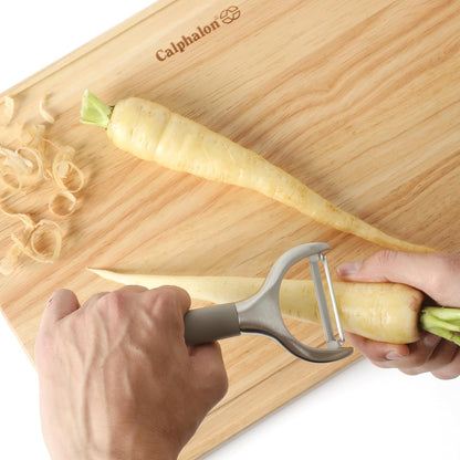 Calphalon Edge Stainless Steel Y Vegetable Peeler w/Thermoplastic Rubber Handle - Navy Blue
