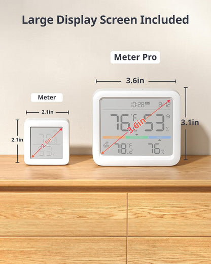 SwitchBot Meter Pro, Digital Hygrometer & Thermometer - Wireless Indoor Temperature & Humidity Monitor with Bluetooth App Control, Real-Time Alerts (1, Meter Pro)