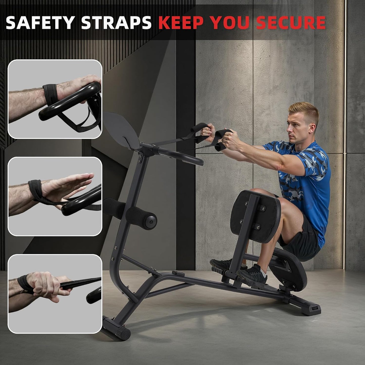 Heavy Duty Total Body Stretching Machine for Flexibility | Integrated Exercise Guide, Safety Straps,Adjustable Pedals,350 Capacity,Black,for Home & Gym