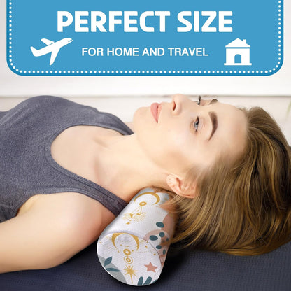 Neck Roll Pillow for Sleeping,Ergonomic Cylinder Tube Pillows for Cervical Spine and Neck Support,Versatile Roll Pillow for Bed,Office,and Travel,Memory Foam Bolster with Washable Cover