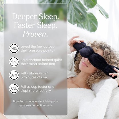 Nodpod Mineralized Silk Gentle Pressure Sleep Mask - Strap-Free, Light-Blocking Design for Sleep, Travel & Relaxation - Weighted Eye Pillow, Machine Washable (Willow)