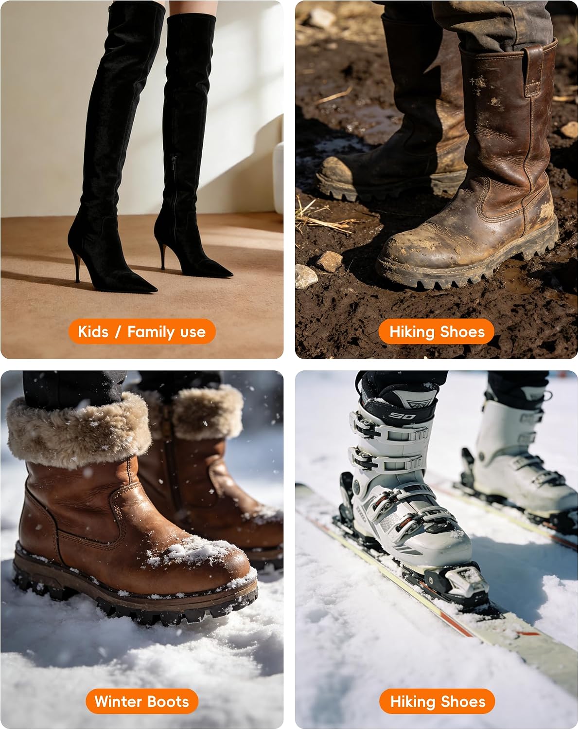 FORLIM Boot Dryer for Work Boots, Silent Shoe Dryers for Sneakers & Gloves | Energy-Saving Low Heat, No Fan Noise, 18.9 in Tall Tubes, One-Click Control, Workers, Hikers, Athletes, Dorms, Cabins