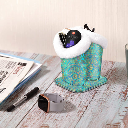FINTIE Plush Lined Double Eyeglasses Holder with Magnetic Base for Desk | Soft Plush Lining, Glasses Stand Case For Nightstand / Bedside, Office Desktop Organizer, Small Item Storage